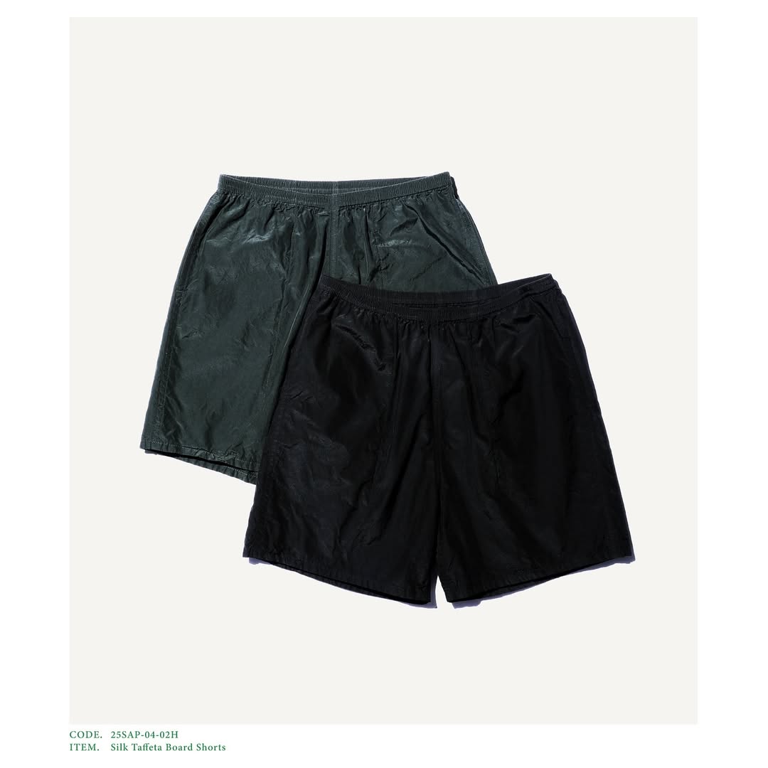 A.PRESSE 25SS Silk Taffeta Board Shorts